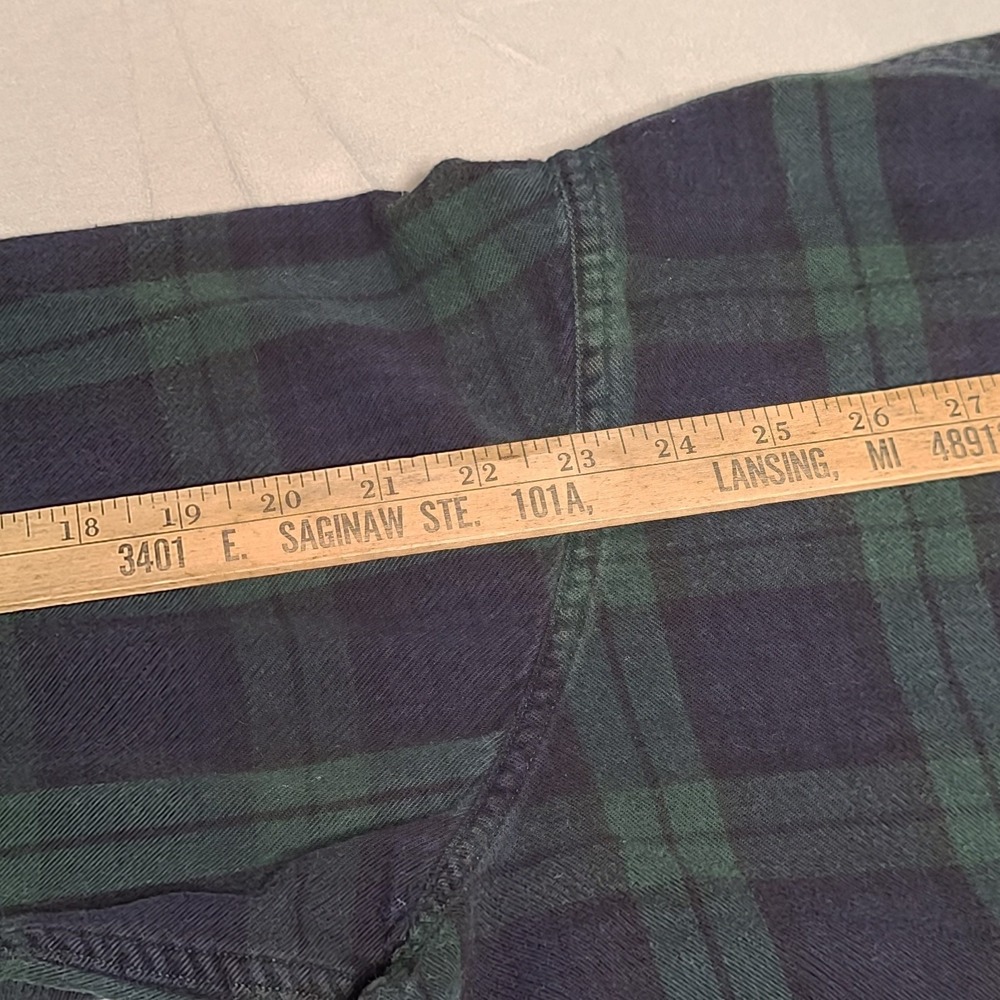 Vtg LL Bean Flannel Shirt XXL Mens Black Watch Plaid Plus Size 100% Cotton Y2K - Picture 6 of 8